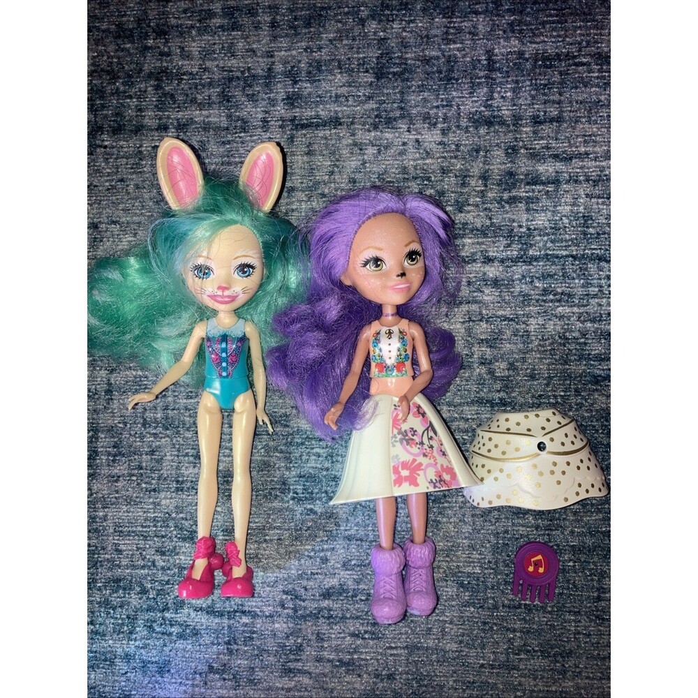 Enchantimals Garden Magic Fluffy Bunny Rabbit 2016 Mattel Danessa Deer 2 Dolls